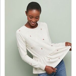 Anthropologie T.La Rosebud Peplum sweatshirt
Small NWT